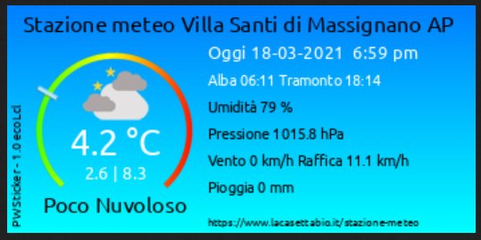 Adesivo meteo (sticker) per le stazioni meteo che usano PWS Dashboard template - immagine 3